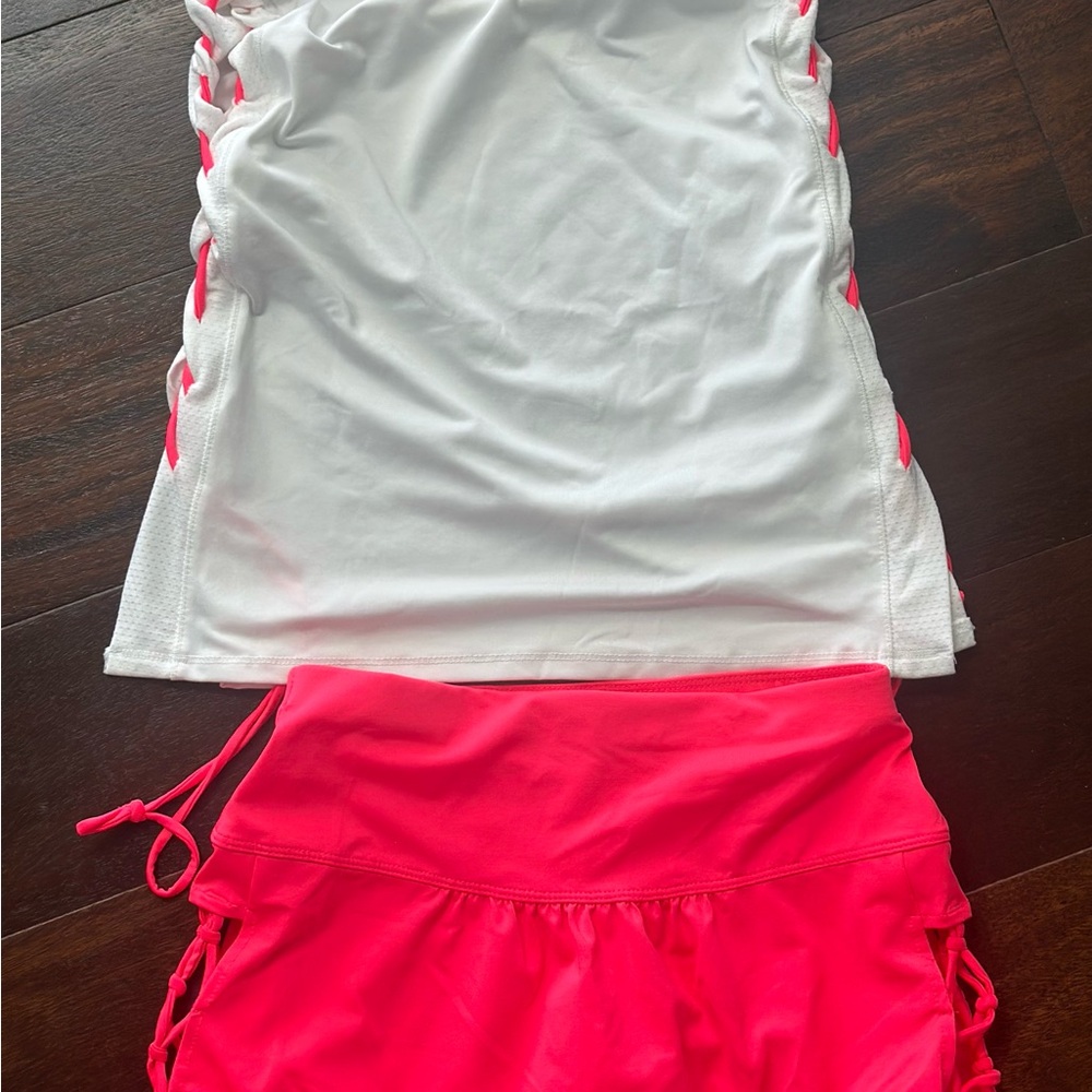 Lucky in Love Pink and White Tennis Set
